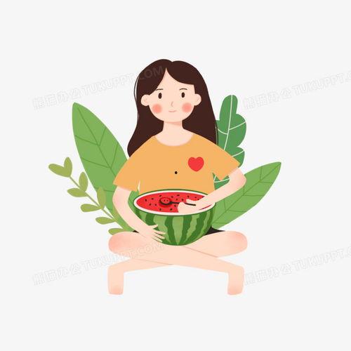 吃瓜手绘情侣图